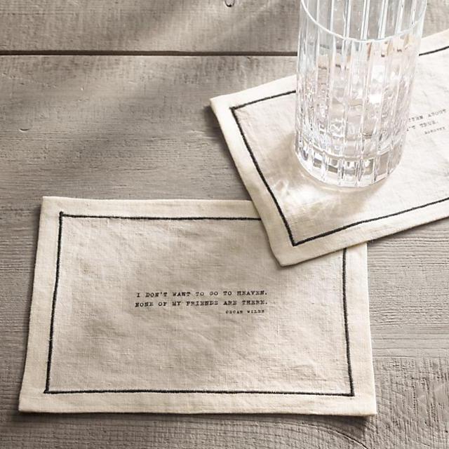 Literary Quote Cocktail Napkin Set, Oscar Wilde