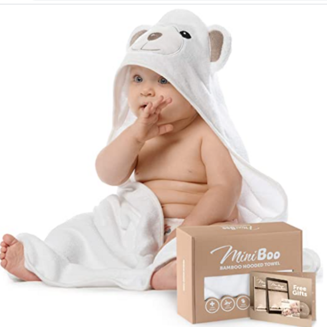 Organic Bamboo Baby Hooded Towel – Hypoallergenic
