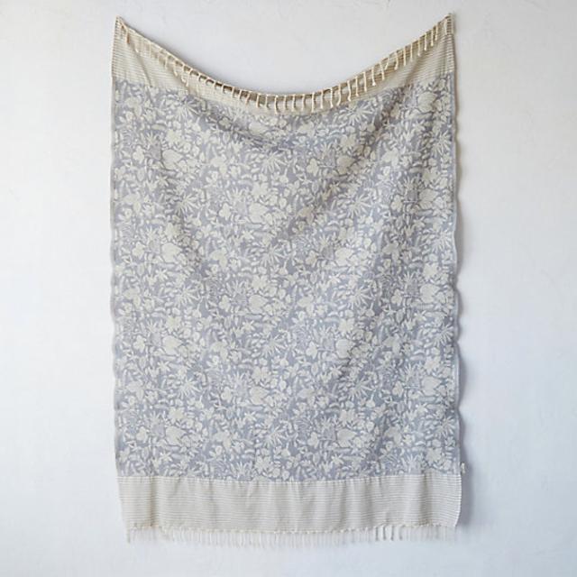 Wildflower Fringe Throw - Blue