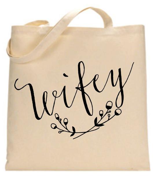 Wifey tote. Bridal shower gift.