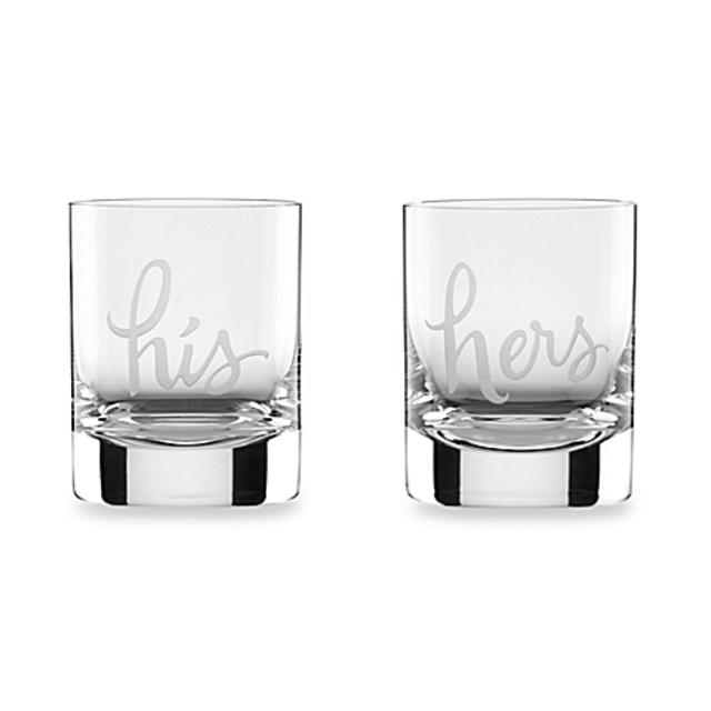 kate spade new york Two of Kind "His" & "Hers" Double Old Fashioned Glasses (Set of 2)