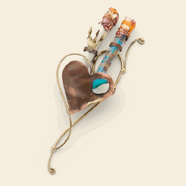 Double Tube Heart Wedding Breaking Glass Keepsake Mezuzah Elegant Solid Copper Mezuzah Case