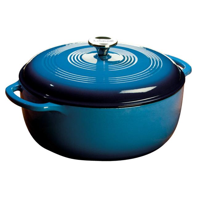 Lodge EC7D33 7.8 Qt. Caribbean Blue Color Enamel Dutch Oven