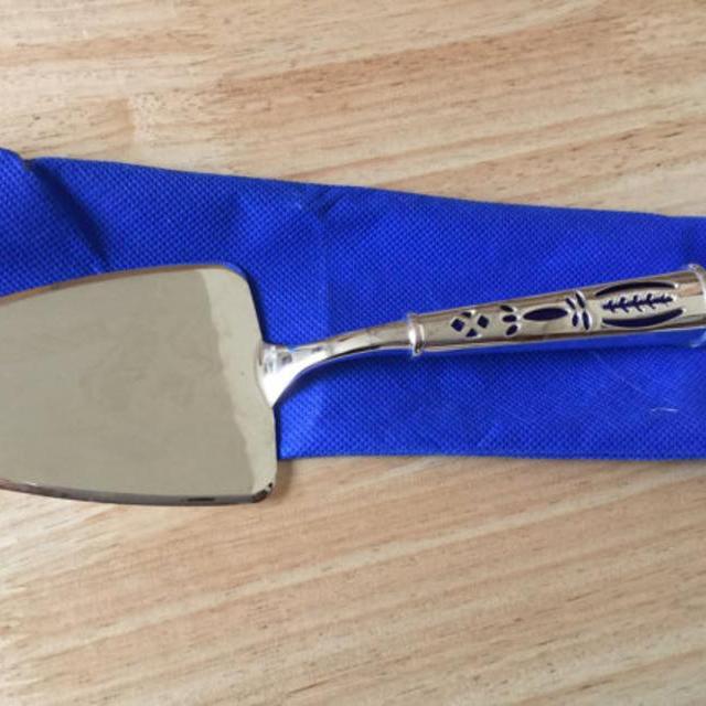 Cobalt Blue and Silver Cake Serving Knife, Cake Cutter Silver and Blue, Wedding Cake, Royal Sapphire Set FREE US Shipping