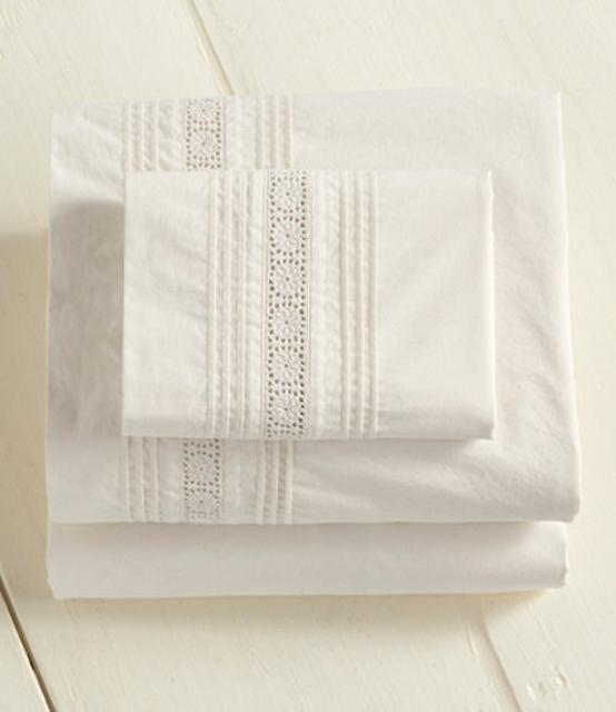 Sunwashed Pintuck Sheet Set, Queen, White