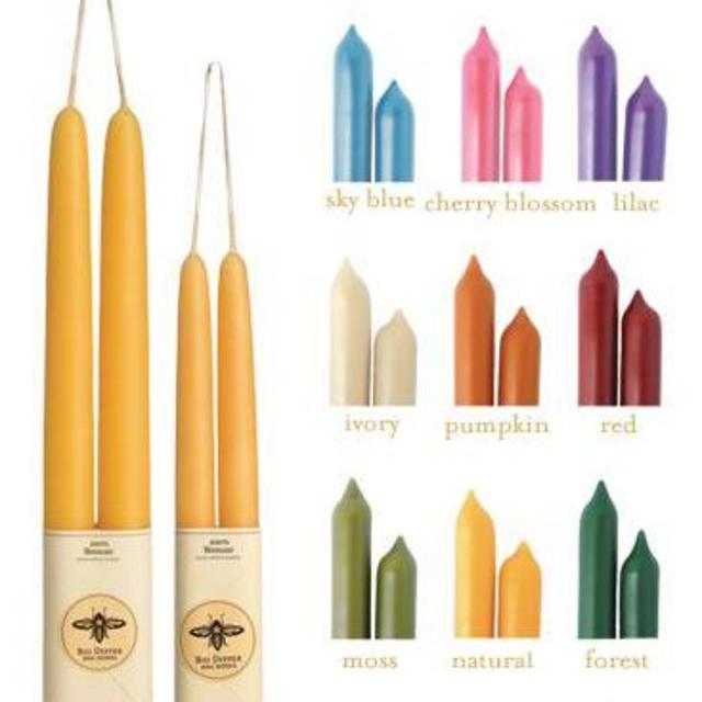 100% Pure Beeswax Tapers (standard size, natural color)