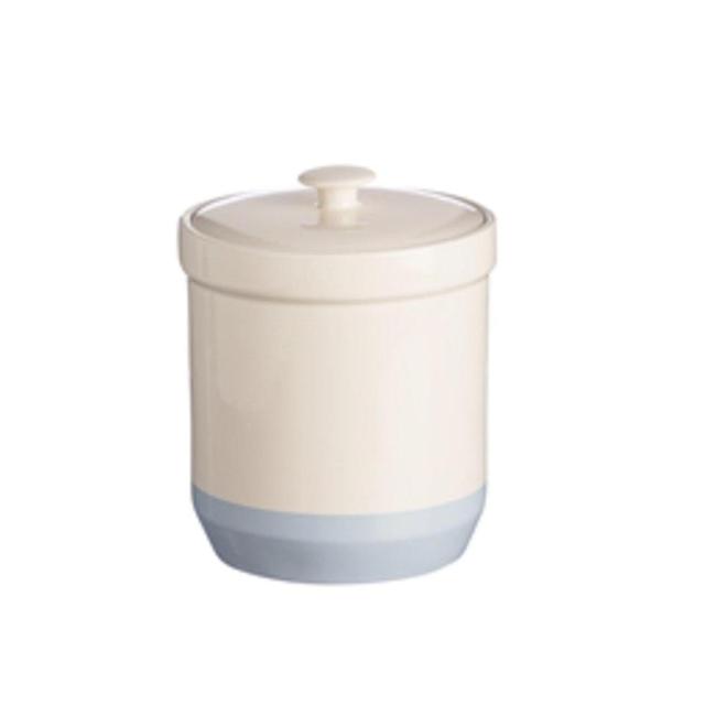 Mason Cash Bakewell Stoneware Sugar Jar, 100-Fluid Ounces, Cream, Blue