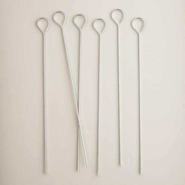 Stainless Steel Grilling Skewers, 6-Count