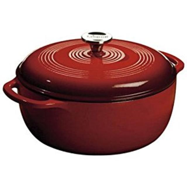 Lodge  Enameled Cast Iron Dutch Oven, 6-Quart, Island Spice Red