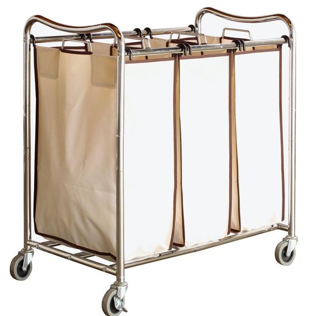 DecoBros Heavy Duty 3 Bag Laundry Sorter Cart