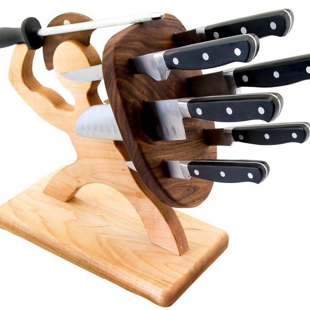 Spartan Knife Block - American Maple and Walnut