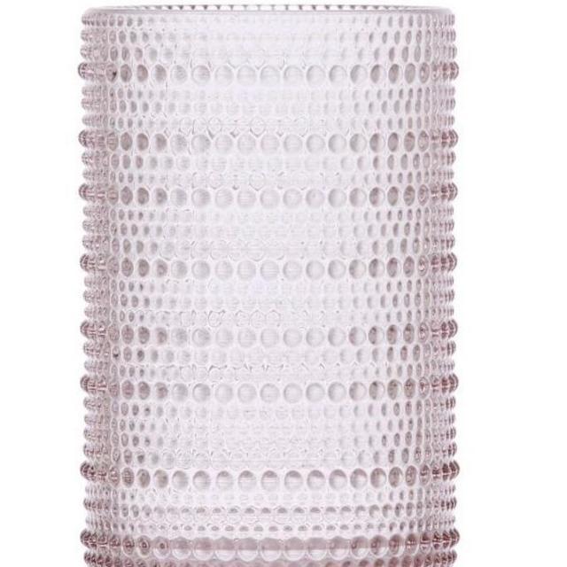 Jupiter Hobnail Tall Drinking Glass, 13 oz., Set of 6 -Pink