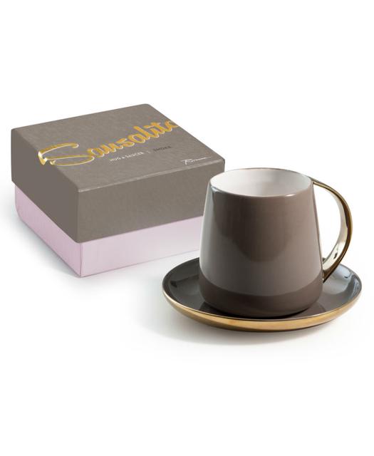 Sausalito Mug & Saucer, Smoke