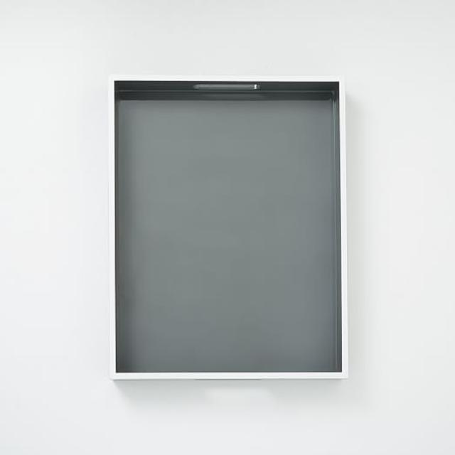 White Rim Lacquer Trays - Rectangle