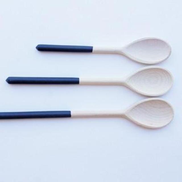 Wooden Mixing Spoons {Set of 3}, Denim (Dk Blue)