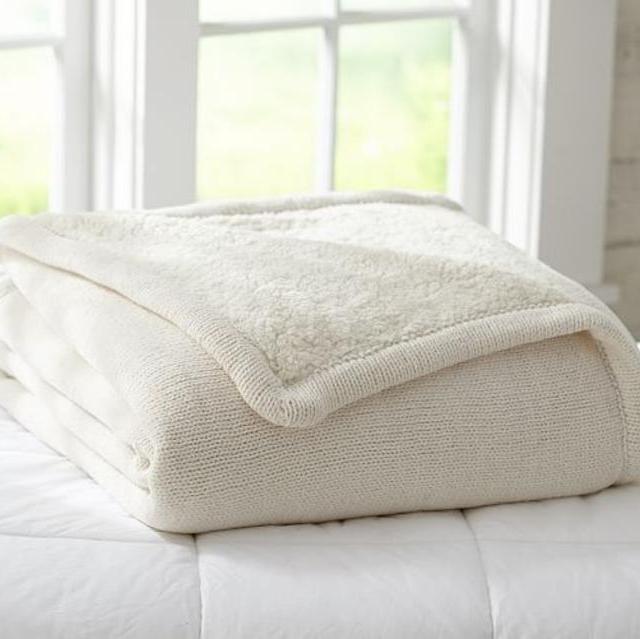 Chenille-Knit Sherpa Blanket