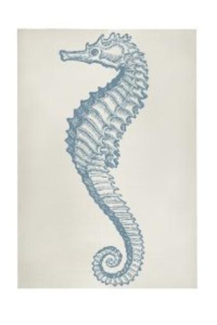 thomaspaul Cotton Seahorse Bath Mat, 24 by 36-Inch, Aqua