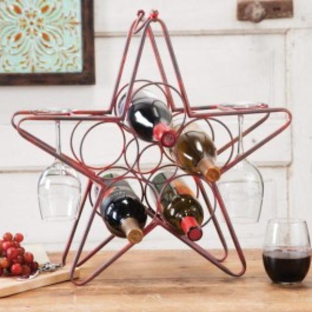 Rustic Red Star Wine Rack
