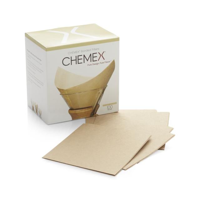Set of 100 Chemex Natural Unbleached Square Filters