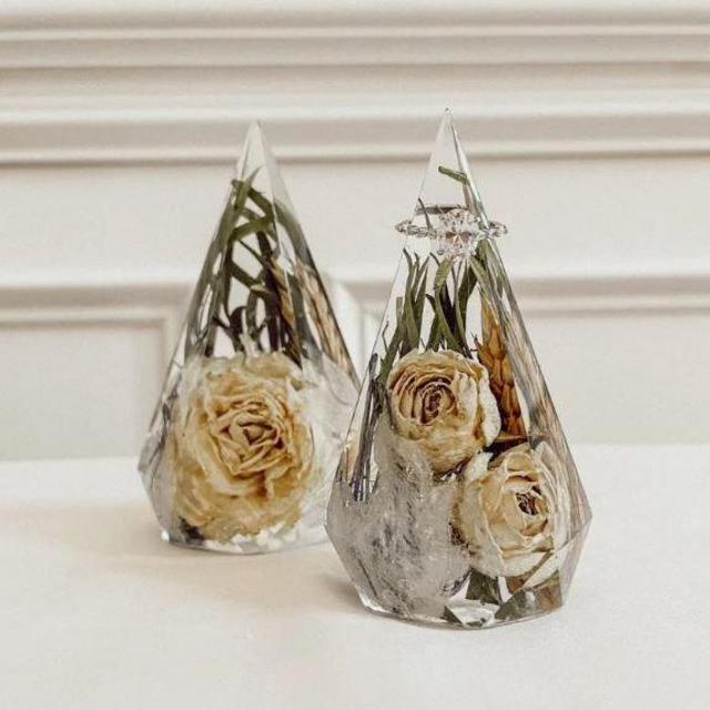 Bloomsake Ring Holder Wedding Flower Preservation, Set of 2