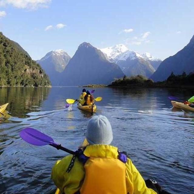 Sea Kayaking in Milford Sound, New Zealand