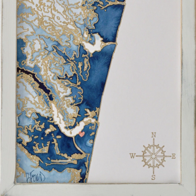 Britt Ford - Jersey Shore Topographic Watercolor