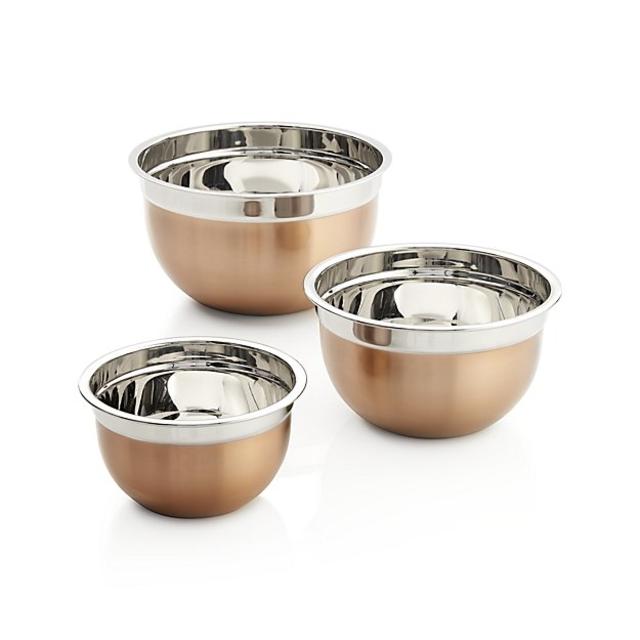 Copper Mixing Bowl Set of Three
