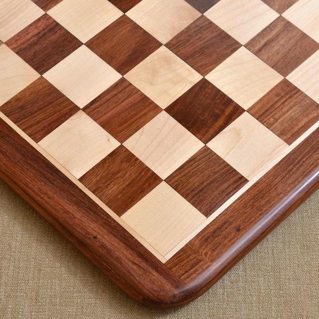 Chess Board Wooden Sheesham Golden Brown Wood 17" - 45 mm