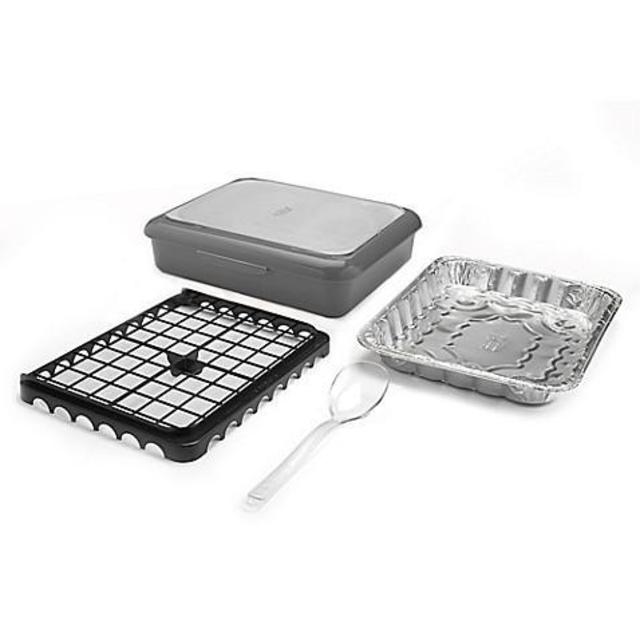 Fancy Panz™ 2-in-1 Holder for Disposable Foil Casserole in Charcoal Grey