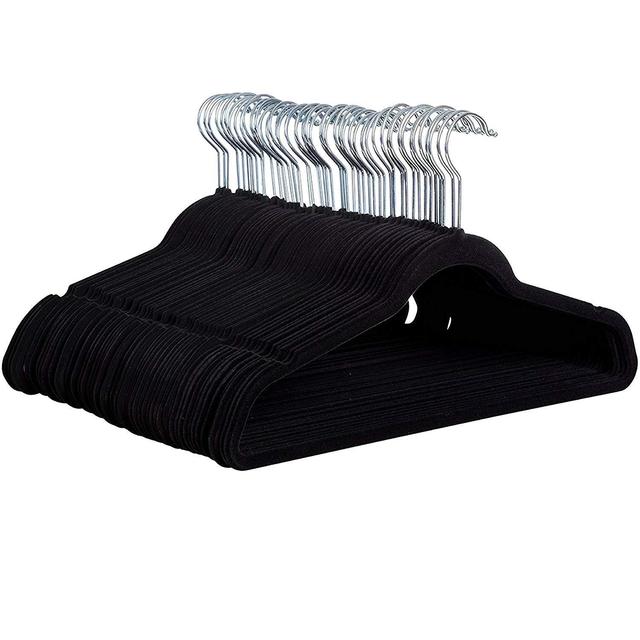 Zober Non-Slip Velvet Hangers - Suit Hangers (50-pack) Ultra Thin Space Saving 360 Degree Swivel Hook Strong and Durable Clothes Hangers Hold Up-To 10 Lbs, for Coats, Jackets, Pants, and Dress Clothes