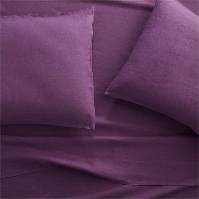 Lino II Purple Linen Sheets and Pillow Cases