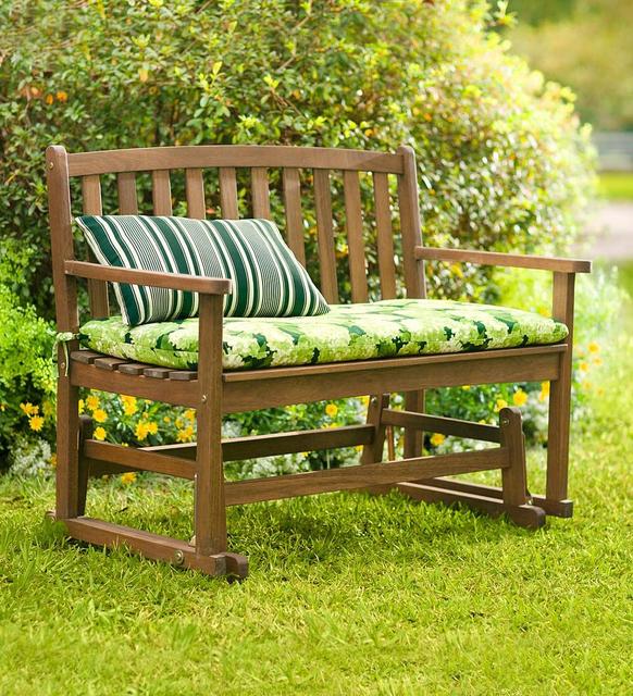 Eucalyptus Wood Love Seat Glider, Lancaster Outdoor Furniture Collection