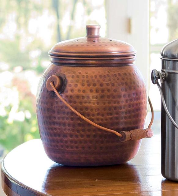 Leakproof, Odor-Free 1.5 Gallon Copper-Plated Compost Pail