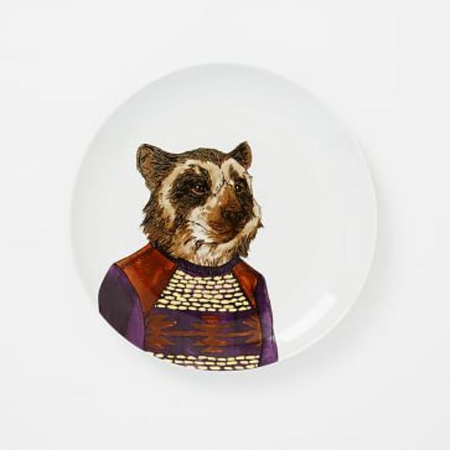 Dapper Animal Salad Plate, Bear