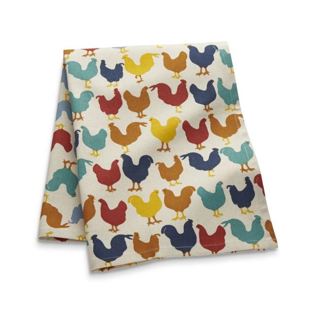 Multicolored Roosters Dish Towel