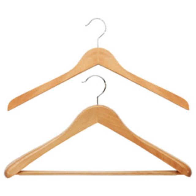 Superior Oversized Coat Hanger with Ribbed Bar Natural Hardwood Hangers