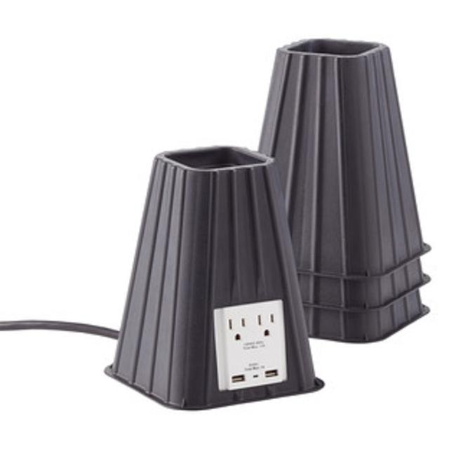 Bed Risers with Plug and USB