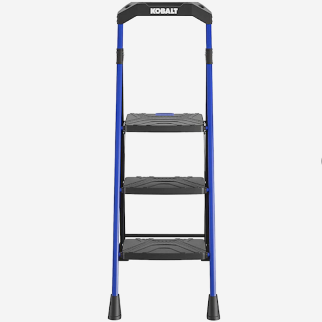 Kobalt  3-Step 300-lb Capacity Black Steel Foldable Step Stool