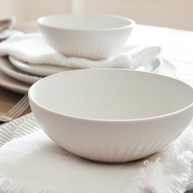 Ridge Textured Stoneware Meal Bowls