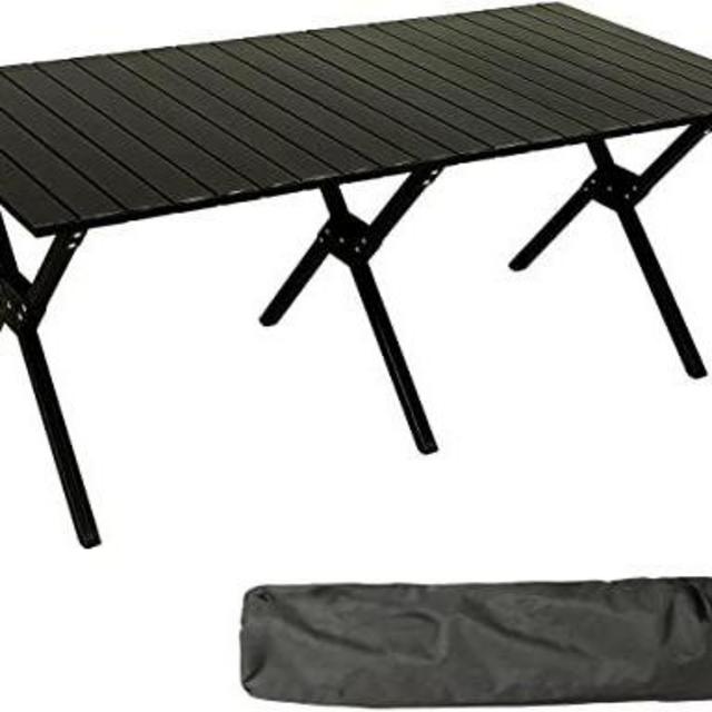 Portable Roll-Up Picnic Table, Black