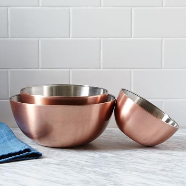 Copper Plated Mixing Bowls (Set of 3)