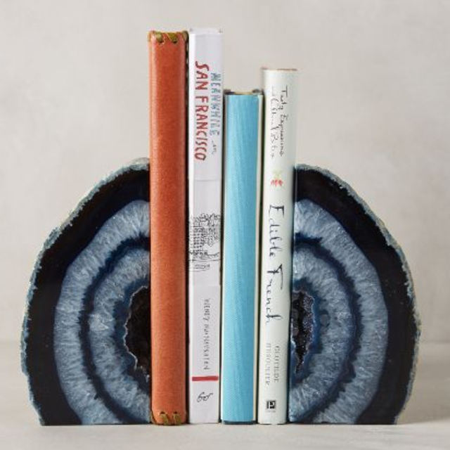 Hand-Cut Agate Bookends