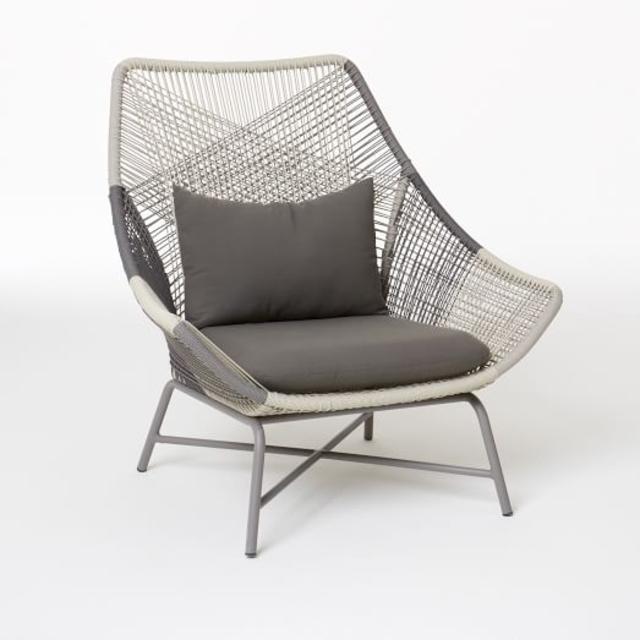 Huron Outdoor Lounge Chair + Cushion – Gray