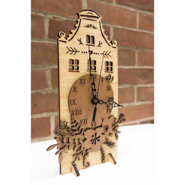 Bamboo Amsterdam Row House Clock