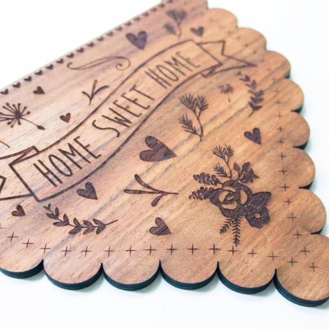 Home Sweet Home Laser Engraved Hanging Plaque