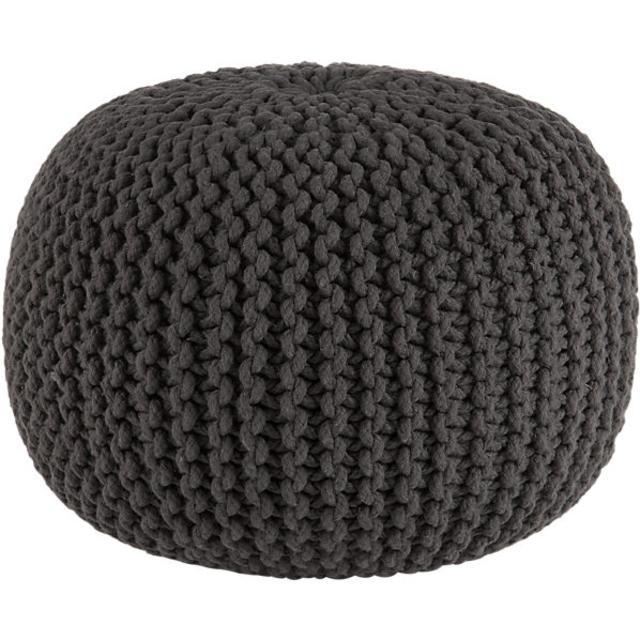knitted graphite pouf.