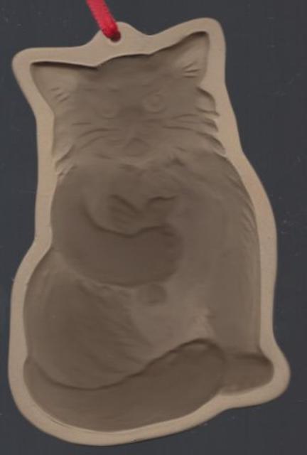 Brown Bag Cookie Art Cat With Flowers Mold Retired