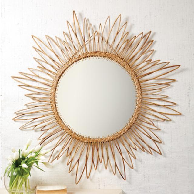 Natural Rattan Large Wall Mirror by Twos Company