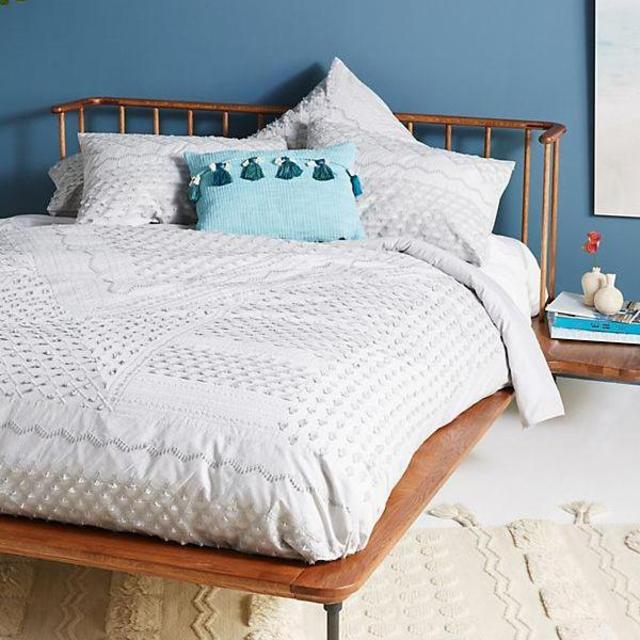 Embellished Fiona Duvet Cover in Grey (Queen)