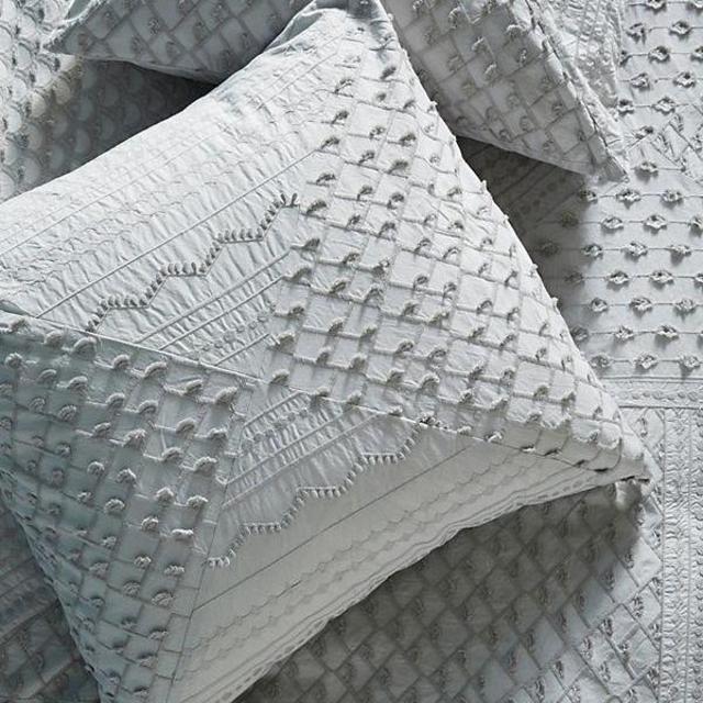 Embellished Fiona Euro Sham in Gray